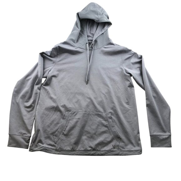 Vouri Men Hoodie Sweatshirt Large Gray Pullover Activewear Athleisure Drawstring - Picture 1 of 13